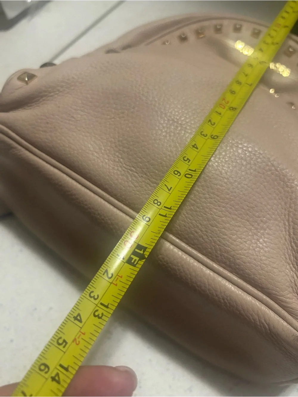 MICHAEL KORS Tan Leather Studded Mini Backpack